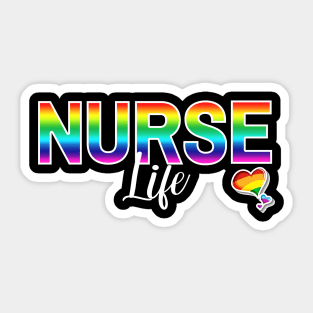 Nurse Life Rainbow Letters Sticker